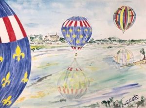 Voir le détail de cette oeuvre: Montgolfières sur la Loire