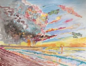 Voir le détail de cette oeuvre: LA BATAILLE AERIENNE
